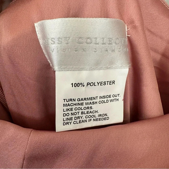 Dessy Collection Women’s One-Shoulder Blush Gathered Bodice Satin Gown GUC - Picture 6 of 10